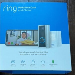 Ring Peephole Camera with Chime - Blue and White